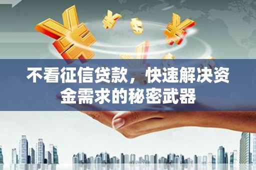 印台不看征信贷款，快速解决资金需求的秘密武器
