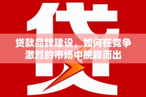 印台贷款品牌建设，如何在竞争激烈的市场中脱颖而出