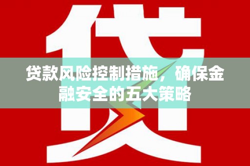 印台贷款风险控制措施，确保金融安全的五大策略