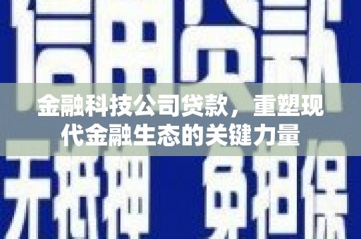 印台金融科技公司贷款，重塑现代金融生态的关键力量