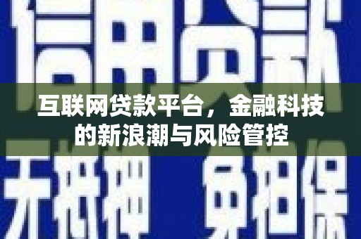 印台互联网贷款平台，金融科技的新浪潮与风险管控